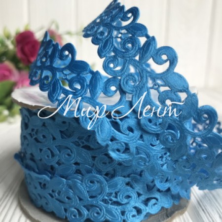 Лента-кружево, 2 см, бирюзовый