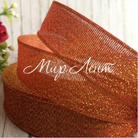 Парча 2 см, красная, метр