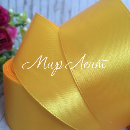 Атлас 4 см, темно-жовтий, метр