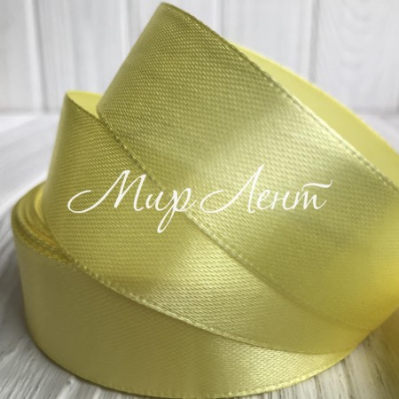 Атлас 2,5 см, світло-жовтий, метр