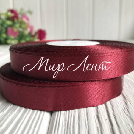 Атлас 1,2 см, марсала, рулон 33 м