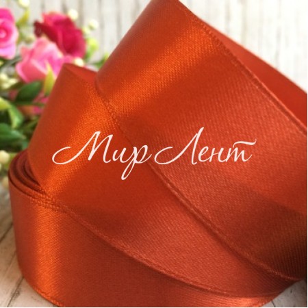 Атлас 2,5 см, каштановый, метр