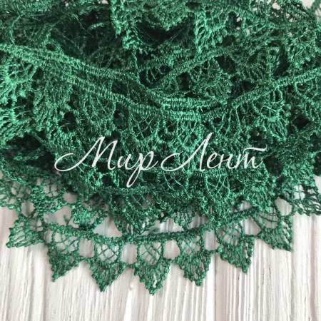 Мереживо макрамі "Софі", 1,8 см, зелене, метр