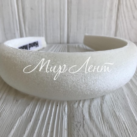 Обруч велюр, 4 см, молочный, шт.