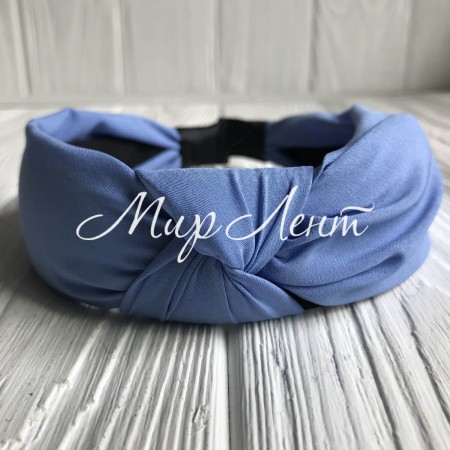 Обруч чалма тканинний однотонний, 4 см, небесно-блакитний, шт.