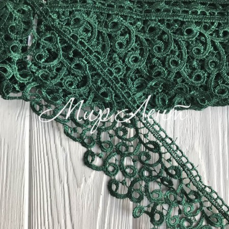 Мереживо макрамі "Сандра", 7,5 см, зелене, метр