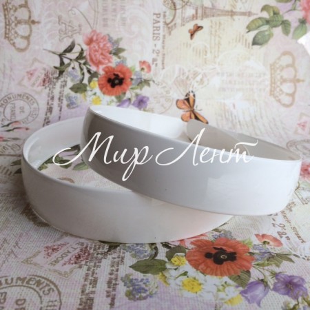 Обруч пластиковий, 2,5 см, білий, глянсовий