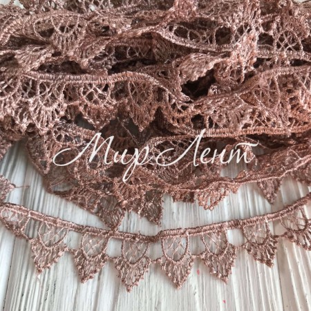Кружево макраме "Софи", 1,8 см, пудровое, метр