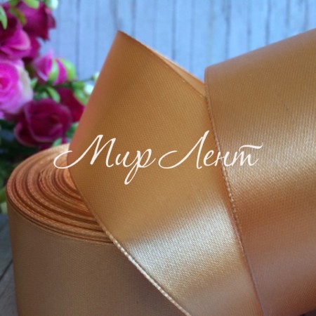 Атлас 4 см, яскраве золото, метр