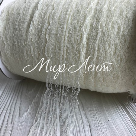 Мереживо квіточка, 4,5 см, молочна (не стрейчева)