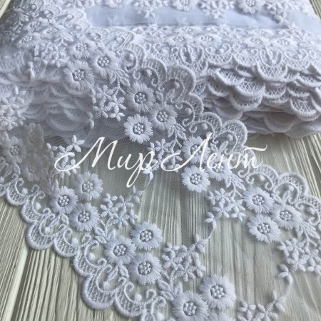 Мереживо Селена, 14 см, білий, метр