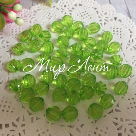 Кришталь, 8 мм, салатовий, 1 шт. (пластик)