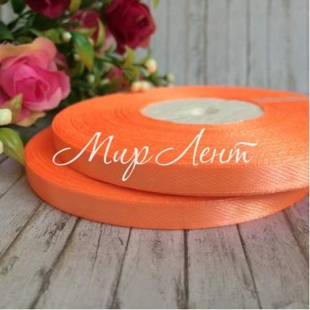 Атлас 0,6 см, темно-персиковий, рулон 33 м