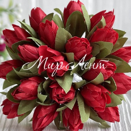 Подснежник, 2 см, красный, пучек из 20 цветочков