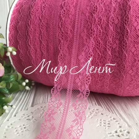 Мереживо павутинка, 4 см, світло-малиновий