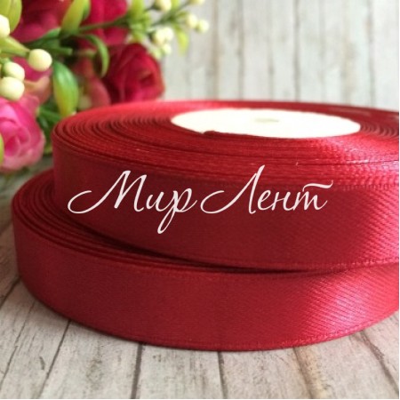 Атлас 1,2 см, бургунді, рулон 33 м