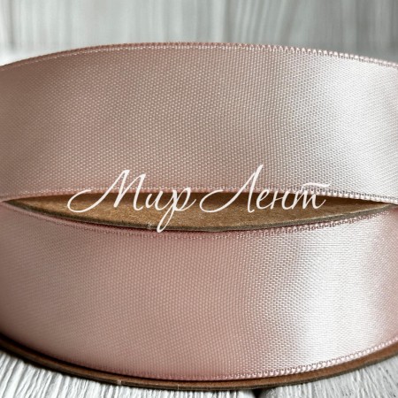 Атлас двосторонній, 2,5 см, ванільний, метр