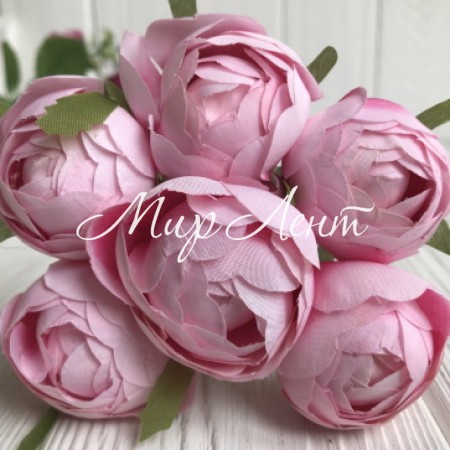 Півонія тканинний закритий, 4 см, рожевий, шт.
