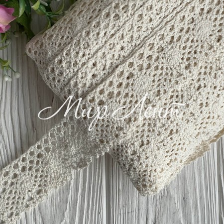 Мереживо в'язане Сабріна (D030046), молочне, 4 см, метр