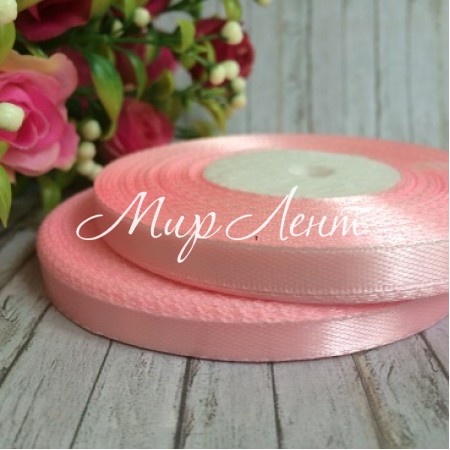 Атлас 0,6 см, світло-рожевий, рулон 33 м