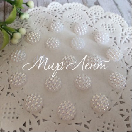 Серединка-хризантемка, 10 мм, перламутр білий, шт.