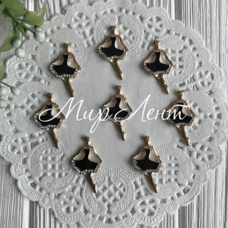 Серединка метал балерина, 32 мм, чорний, шт.