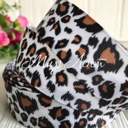 Репс 2,5 см, білий леопард, метр