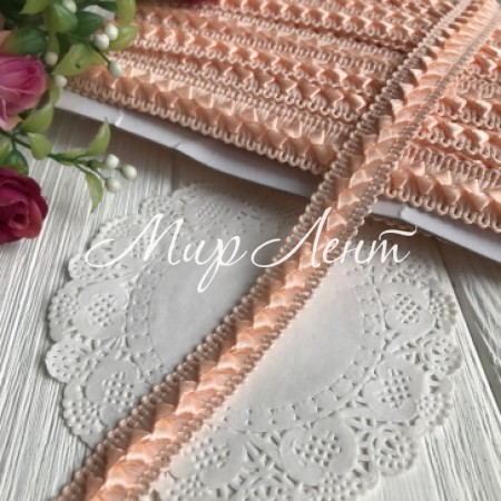 Тесьма самосу, 1,8 см, світло-персиковий, метр