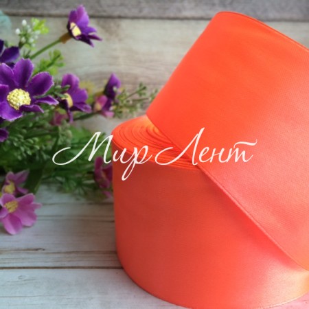 Атлас 4 см, ярко-оранжевый, метр