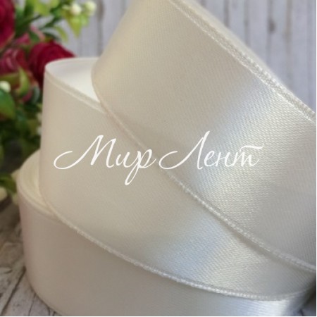 Атлас 2 см, айворі, метр