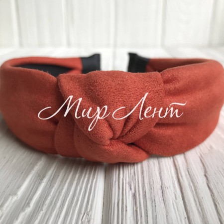 Обруч чалма замшевий, 3 см, цегляний, шт.