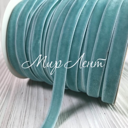 Лента велюр, 1 см, тифанни, метр