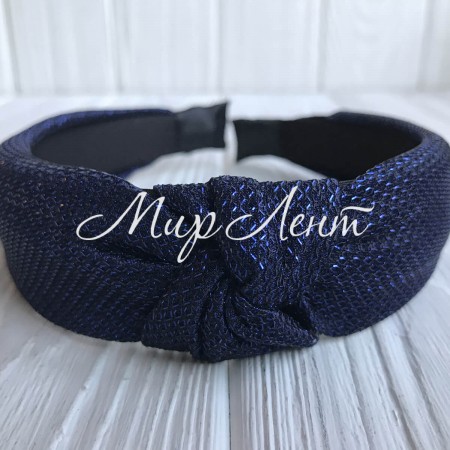 Обруч чалма блиск, 3 см, сапфіровий, шт.