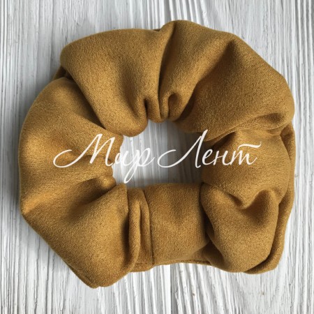 Скранч замша, 12 см, горчичный, шт.