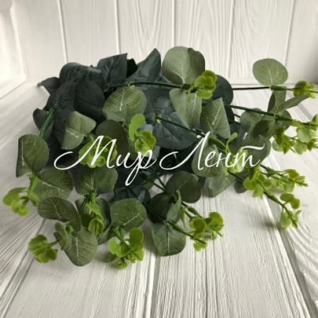 Ветка эвкалипта (ткань), 50 см, зелено-салатовый, 1 шт.