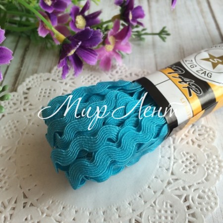 Тесьма зиг-зак, бірюзовий