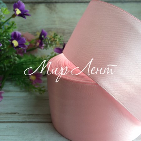 Атлас 5 см, светло-розовый, рулон 33 м