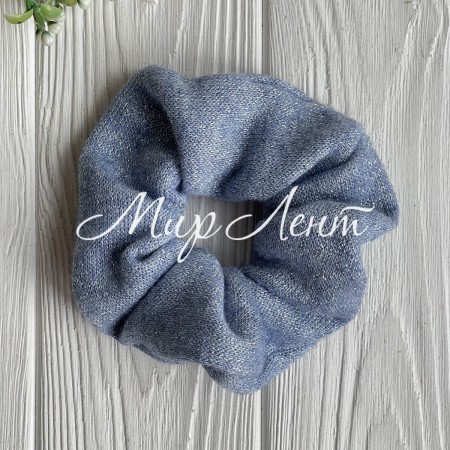 Скранч ангора люрекс, 12 см, блакитний, шт.