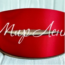 Атлас двосторонній (преміум), 2,5 см, червоний, метр