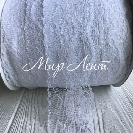 Мереживо квіточка сіточка, 6 см, біла (не стрейчева), метр