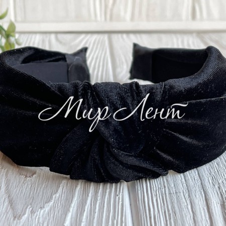 Обруч чалми велюр широкий, 4,5 см, чорний, шт.