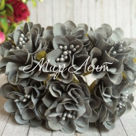 Хризантема (тканинна), 4 см, сіра