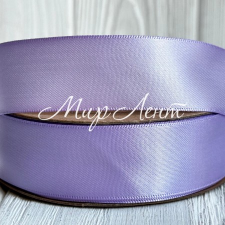 Атлас двосторонній (преміум), 2,5 см, ліловий, метр