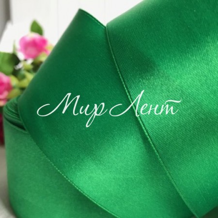 Атлас 5 см, середньо-зелений, рулон 33 м