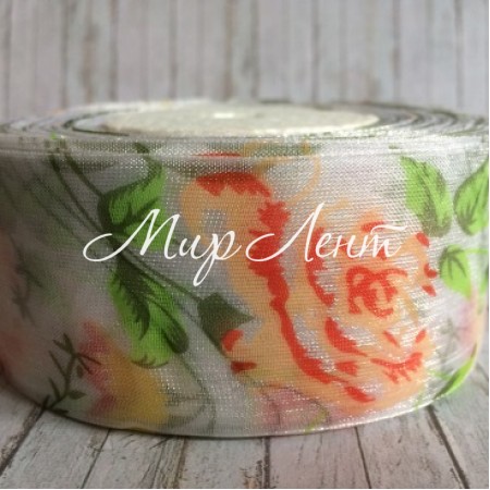 Органза троянда 4 см, біла