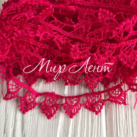 Мереживо макрамі "Софі", 1,8 см, малинове, метр