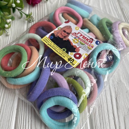 Гумка Калуш (велюрчик), 4 см, пастельні тони, упаковка 40 шт.