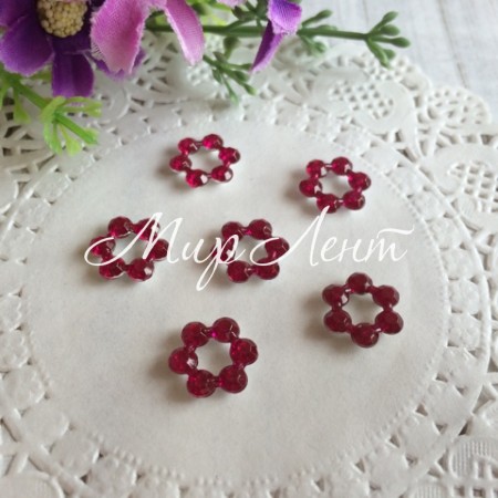 Серединка квіточка-ромбик (порожня), 11 мм, малинова