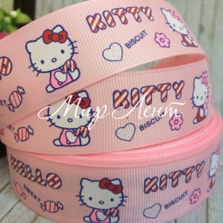 Репс 2,5 см, Кітті Sweet, світло-рожевий