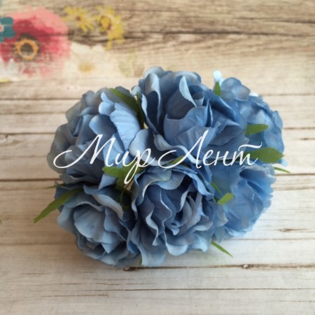 Еустома сіро-блакитна, 4 см, пучок із 6 квіточок